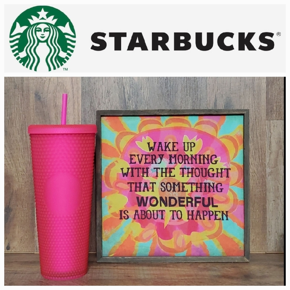 🩷 Starbucks Rare Limited Edition 2021 Studded Neon Pink Cold Cup BNWT